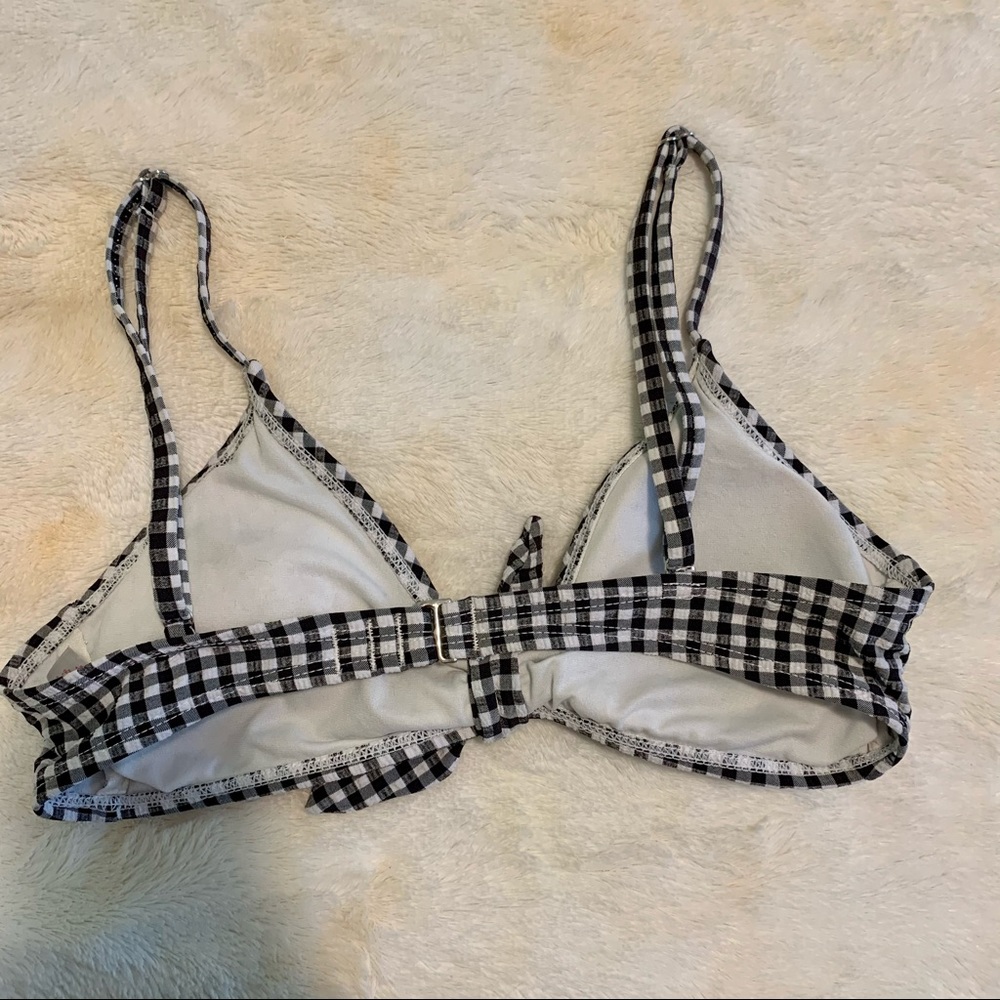 Black and White Gingham Bikini Top - Picture 3 of 5